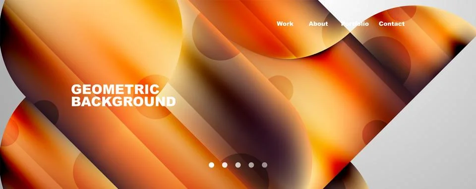 Circle, round elements and lines geometric abstract background. Vector Stock Illustration