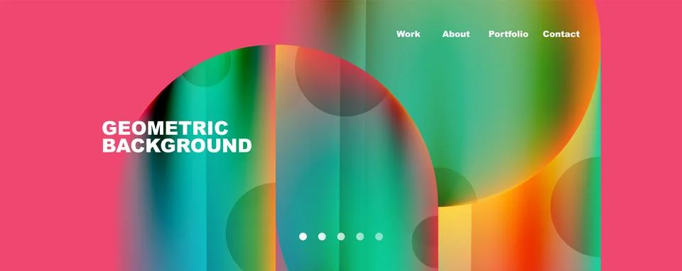 Circle, round elements and lines geometric abstract background. Vector イラスト素材