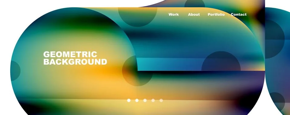 Circle, round elements and lines geometric abstract background. Vector イラスト素材