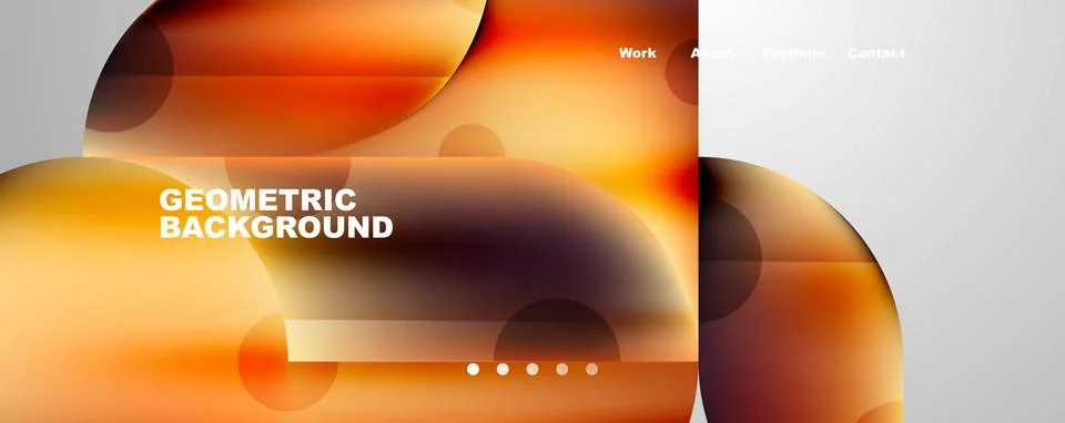 Circle, round elements and lines geometric abstract background. Vector 库存插图