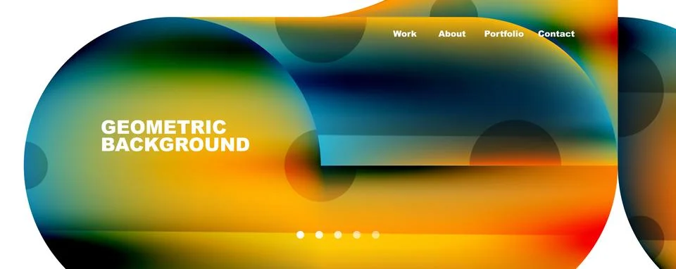 Circle, round elements and lines geometric abstract background. Vector イラスト素材