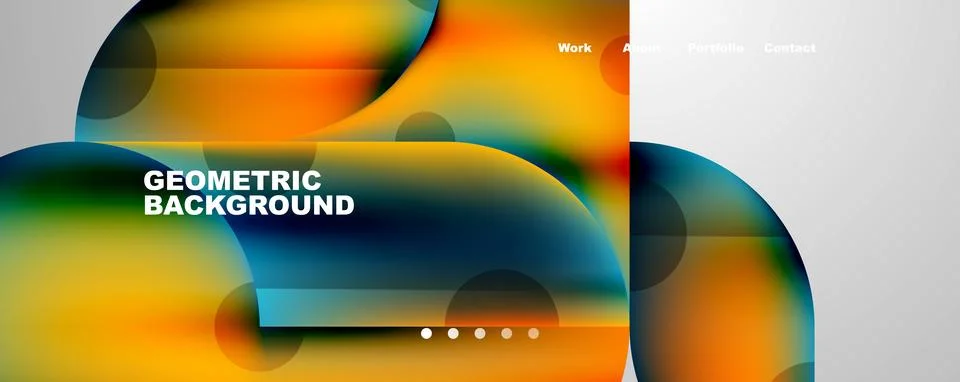 Circle, round elements and lines geometric abstract background. Vector Stock Illustration