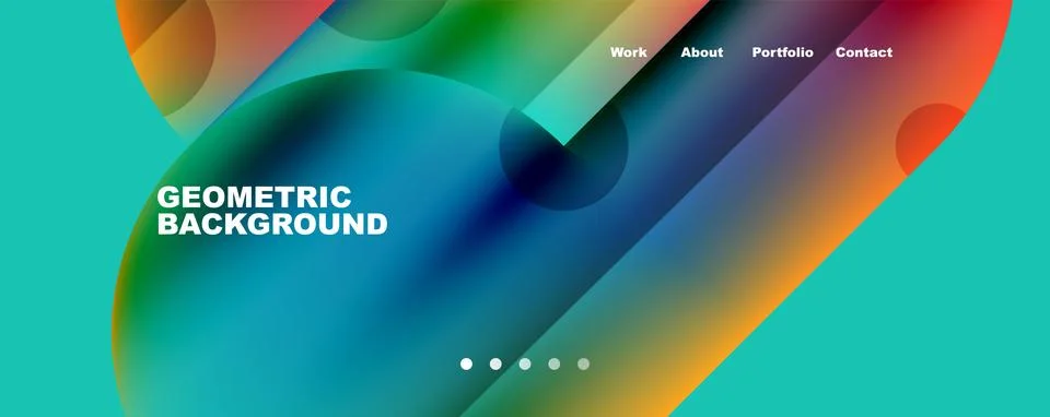 Circle, round elements and lines geometric abstract background. Vector Illustrazione stock