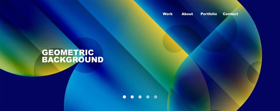 Circle, round elements and lines geometric abstract background. Vector Illustrazione stock