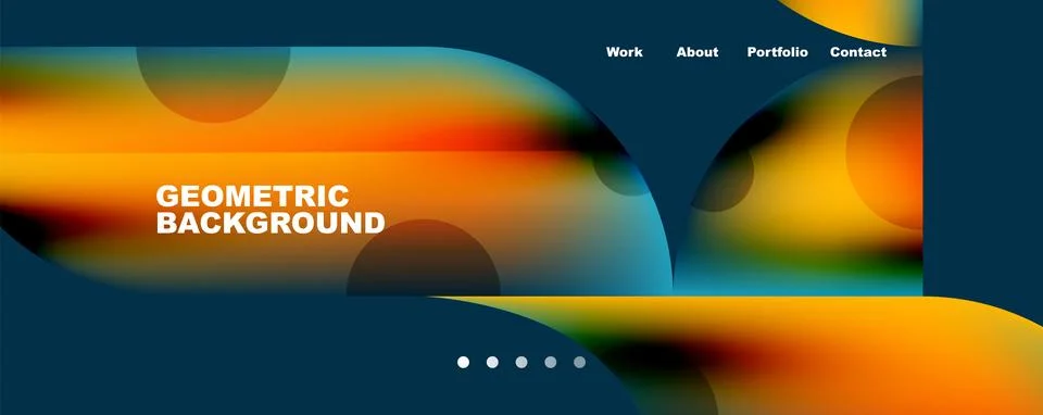 Circle, round elements and lines geometric abstract background. Vector Illustrazione stock