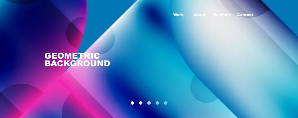 Circle, round elements and lines geometric abstract background. Vector Illustrazione stock