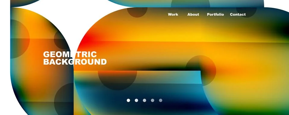 Circle, round elements and lines geometric abstract background. Vector Illustrazione stock