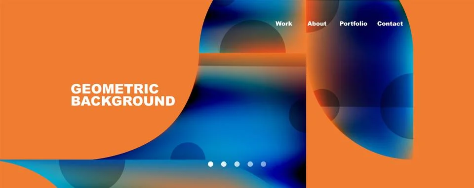 Circle, round elements and lines geometric abstract background. Vector Stock Illustration