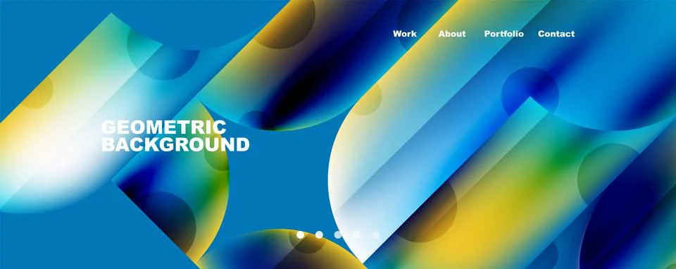 Circle, round elements and lines geometric abstract background. Vector Stock Illustration