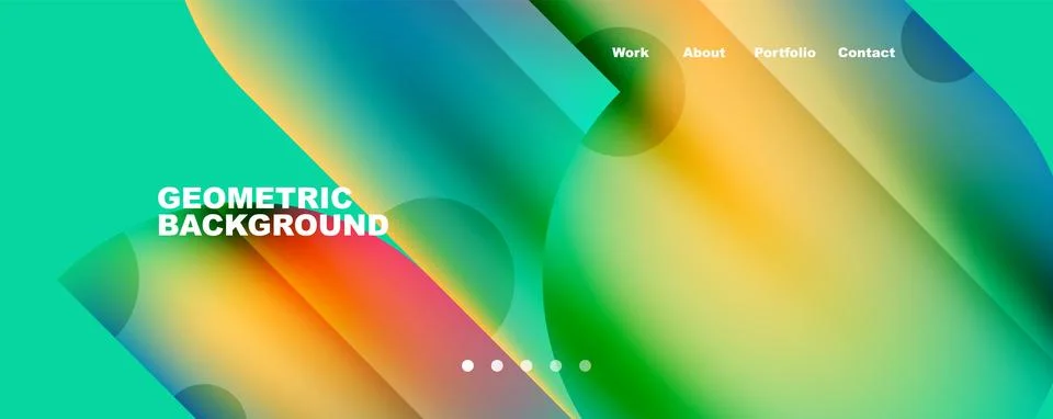 Circle, round elements and lines geometric abstract background. Vector Illustrazione stock