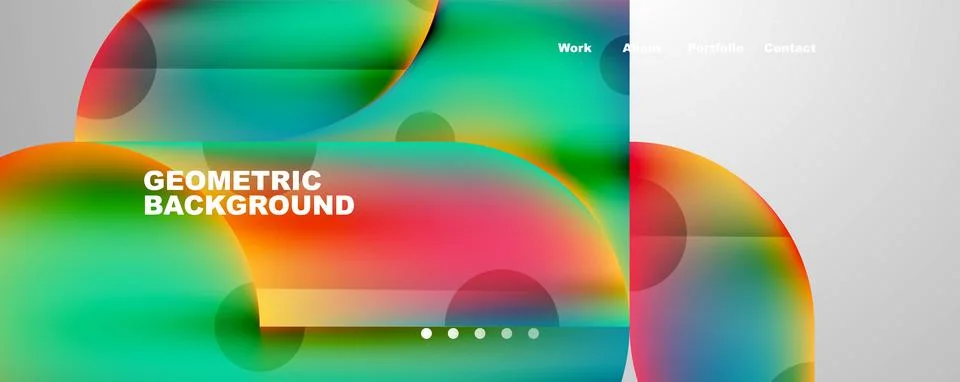 Circle, round elements and lines geometric abstract background. Vector Stock Illustration