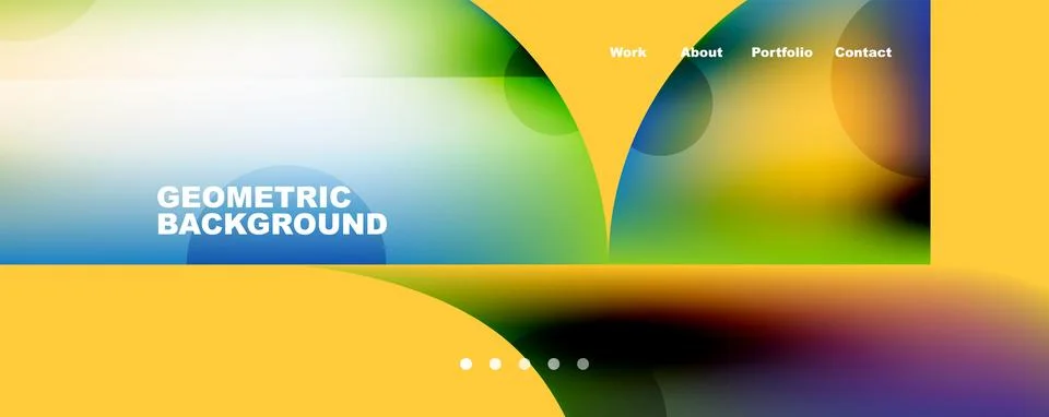 Circle, round elements and lines geometric abstract background. Vector Illustrazione stock