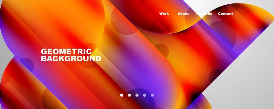 Circle, round elements and lines geometric abstract background. Vector Stock Illustration