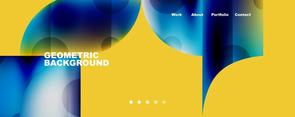 Circle, round elements and lines geometric abstract background. Vector Stock Illustration