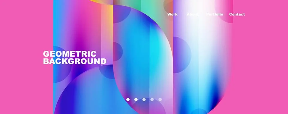 Circle, round elements and lines geometric abstract background. Vector Illustrazione stock