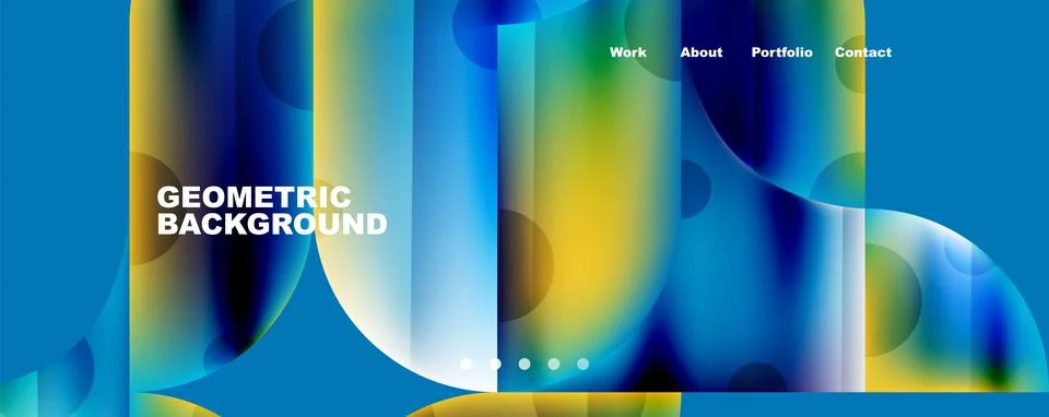 Circle, round elements and lines geometric abstract background. Vector Illustrazione stock