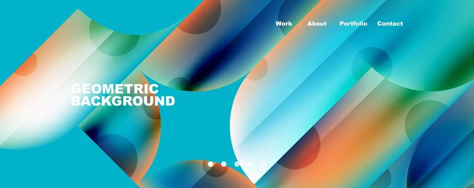 Circle, round elements and lines geometric abstract background. Vector Stock Illustration