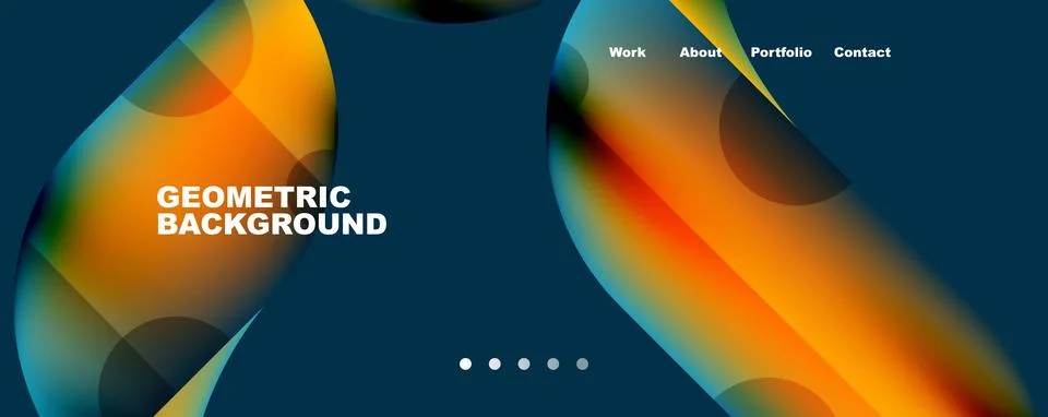 Circle, round elements and lines geometric abstract background. Vector Illustrazione stock