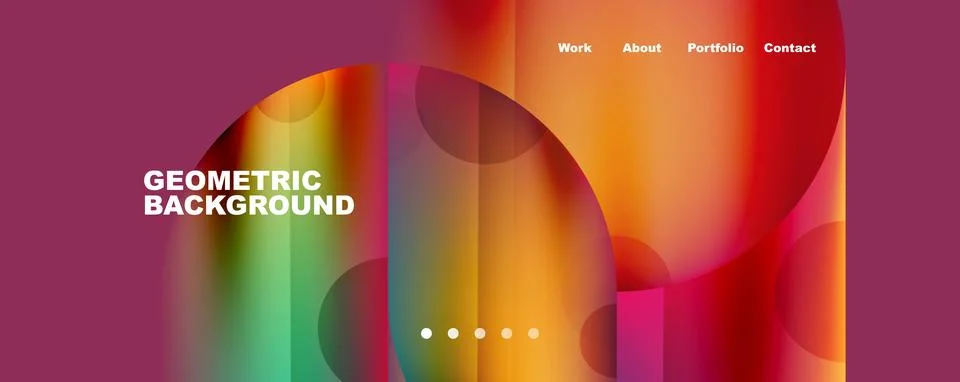 Circle, round elements and lines geometric abstract background. Vector Stockillustratie