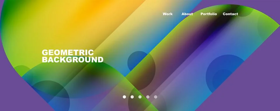 Circle, round elements and lines geometric abstract background. Vector Illustrazione stock