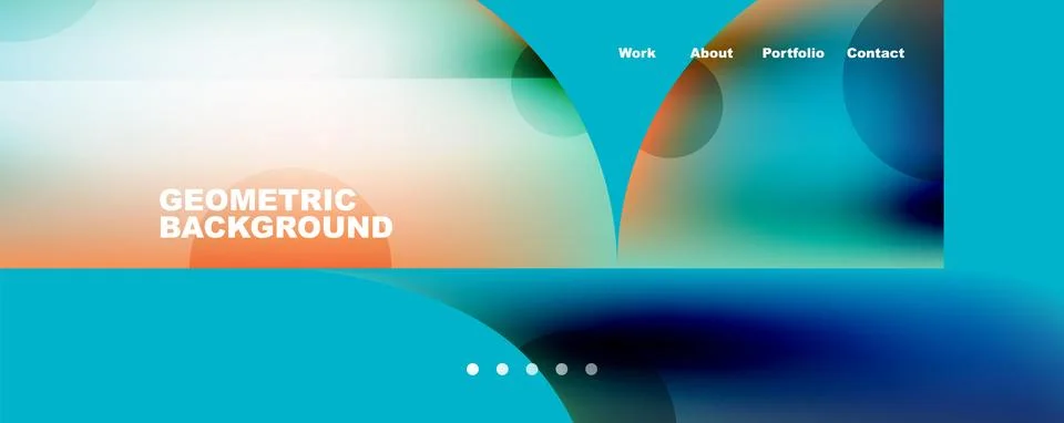 Circle, round elements and lines geometric abstract background. Vector Stock Illustration