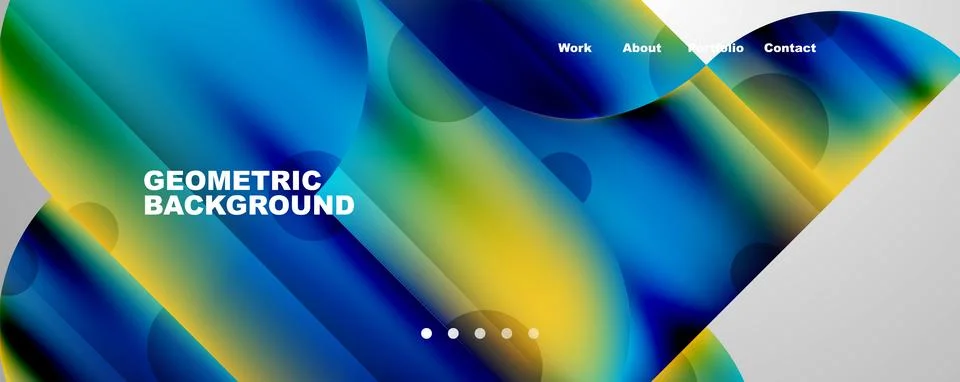 Circle, round elements and lines geometric abstract background. Vector Stock Illustration