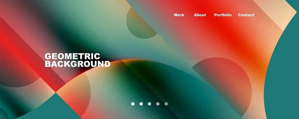 Circle, round elements and lines geometric abstract background. Vector Stock Illustration