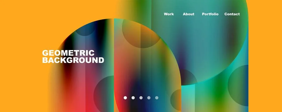 Circle, round elements and lines geometric abstract background. Vector Stock Illustration