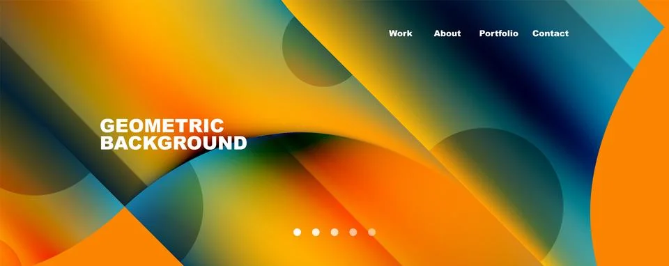 Circle, round elements and lines geometric abstract background. Vector Stock Illustration