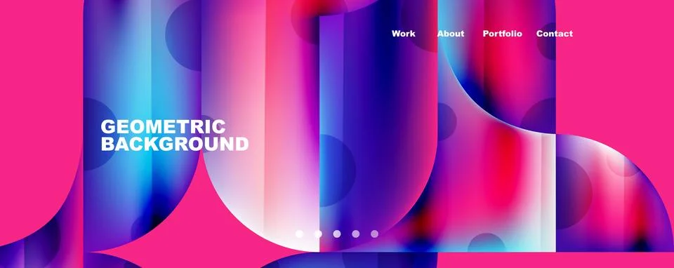 Circle, round elements and lines geometric abstract background. Vector Stock Illustration