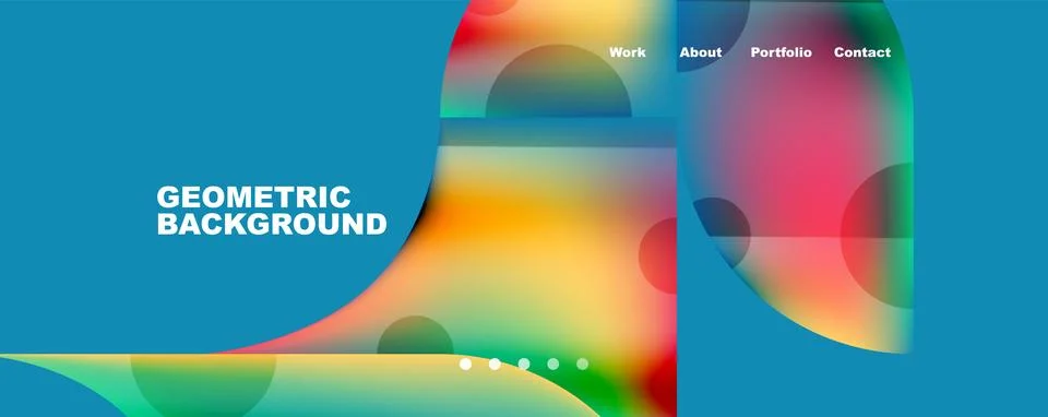 Circle, round elements and lines geometric abstract background. Vector 库存插图