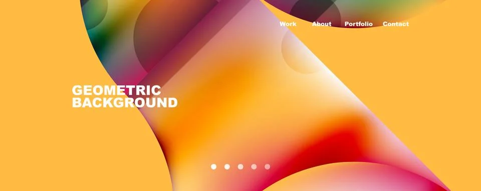 Circle, round elements and lines geometric abstract background. Vector Illustrazione stock