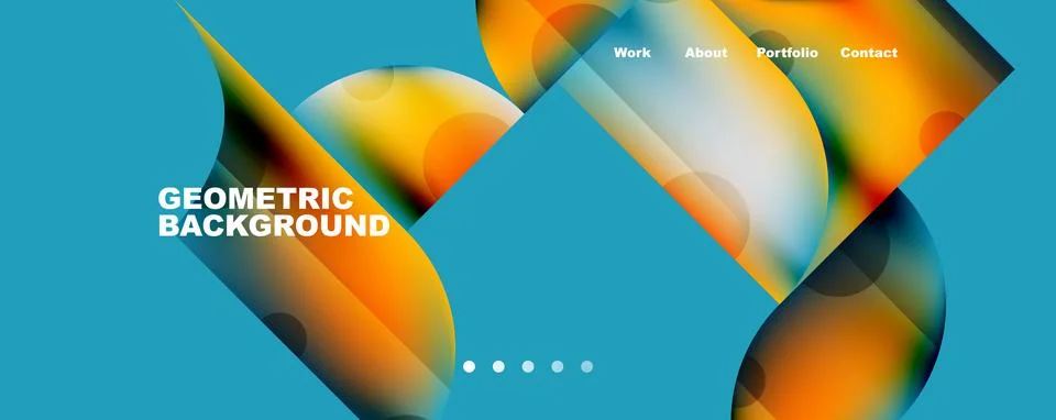 Circle, round elements and lines geometric abstract background. Vector Stock Illustration