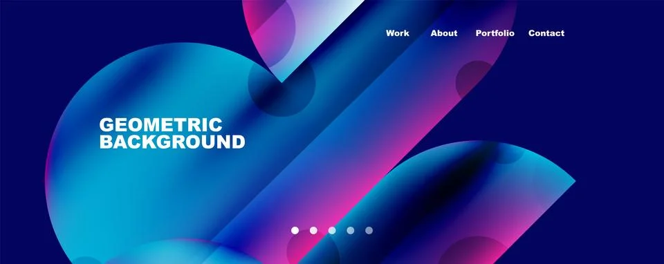 Circle, round elements and lines geometric abstract background. Vector Stockillustratie