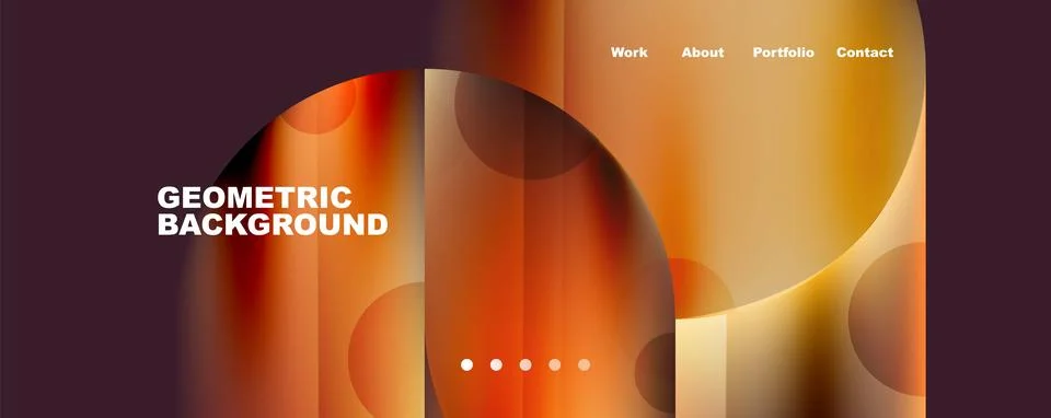 Circle, round elements and lines geometric abstract background. Vector Stock Illustration