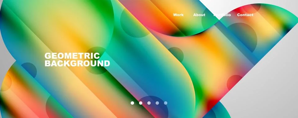 Circle, round elements and lines geometric abstract background. Vector Stock Illustration