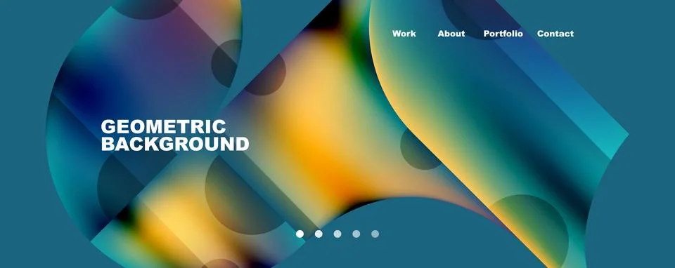 Circle, round elements and lines geometric abstract background. Vector 스톡 일러스트