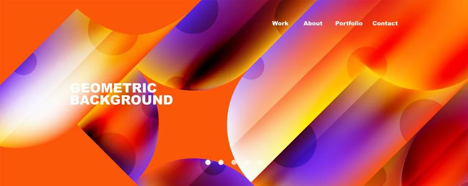 Circle, round elements and lines geometric abstract background. Vector Stock Illustration