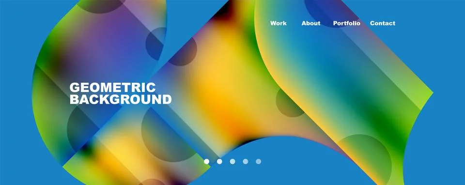 Circle, round elements and lines geometric abstract background. Vector Illustrazione stock