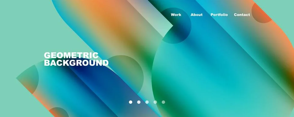 Circle, round elements and lines geometric abstract background. Vector Stock Illustration