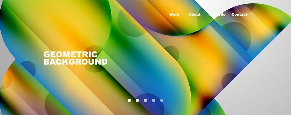 Circle, round elements and lines geometric abstract background. Vector Stock Illustration