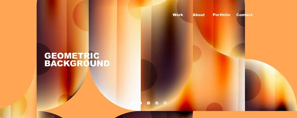 Circle, round elements and lines geometric abstract background. Vector Stock Illustration