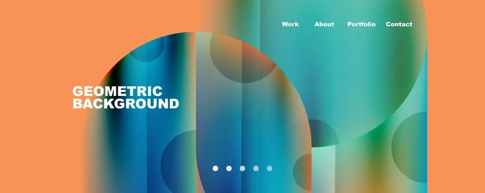 Circle, round elements and lines geometric abstract background. Vector 스톡 일러스트