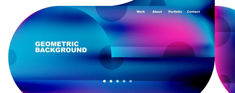 Circle, round elements and lines geometric abstract background. Vector Stock Illustration