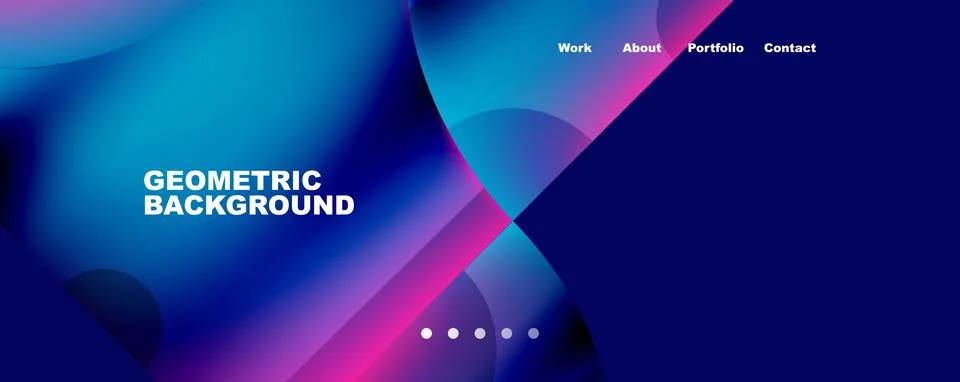 Circle, round elements and lines geometric abstract background. Vector Illustrazione stock