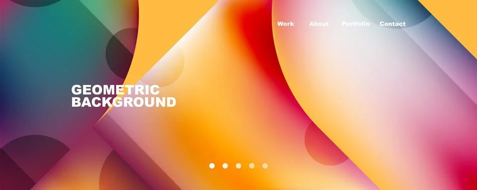 Circle, round elements and lines geometric abstract background. Vector Illustrazione stock