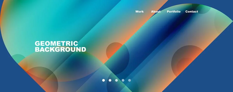 Circle, round elements and lines geometric abstract background. Vector 库存插图