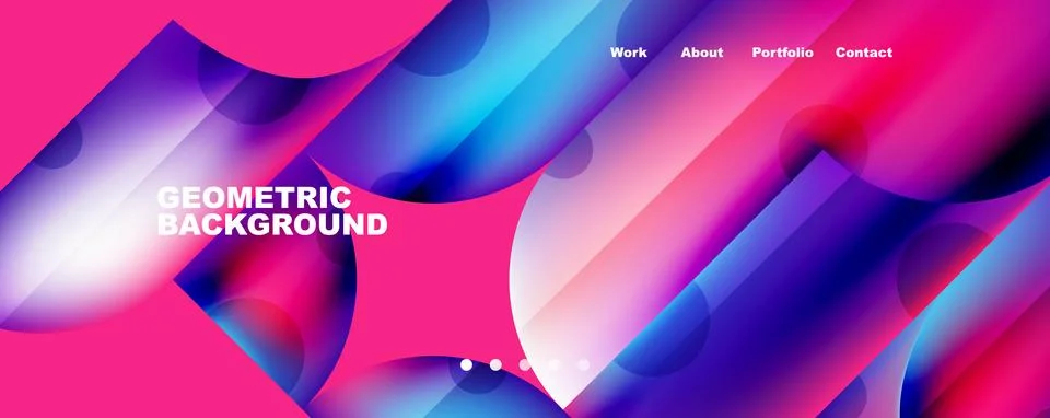 Circle, round elements and lines geometric abstract background. Vector Illustrazione stock