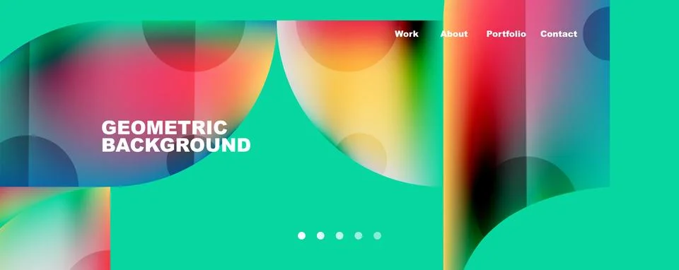 Circle, round elements and lines geometric abstract background. Vector Illustrazione stock