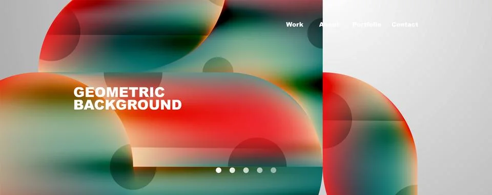Circle, round elements and lines geometric abstract background. Vector Stock Illustration